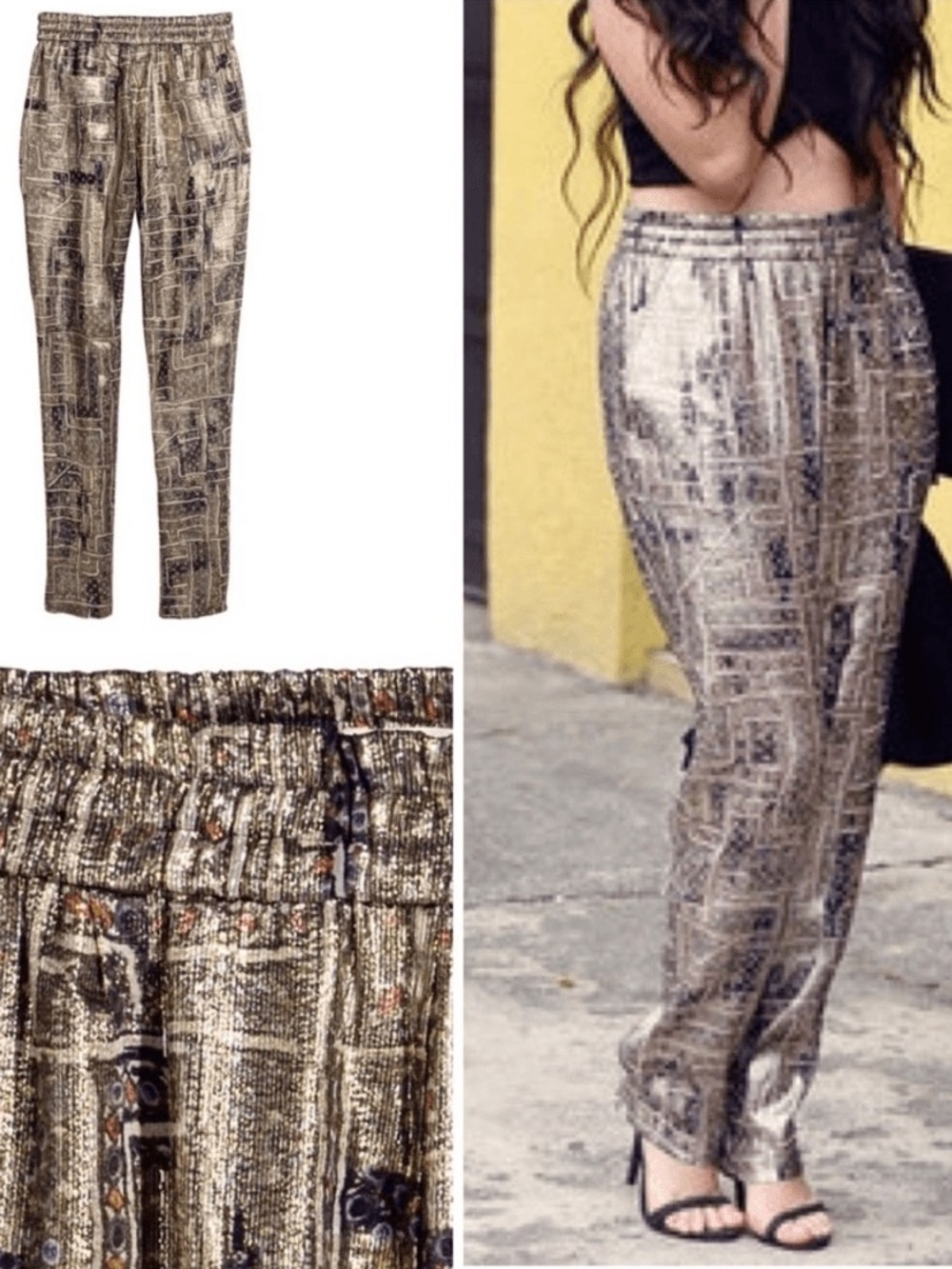 Isabel Marant x H&M Collaboration Shimmer Pants sz 2